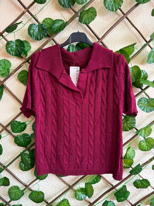 Camisola malha trançada